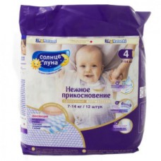 Солнце и Луна Подгузники Нежное прикосновение 4/L 7-14 кг 12шт/8 sp